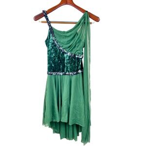 Womens Dress Sz S Forest Fairy Festival Costume Elf Cosplay Sequin Velvet Goblin